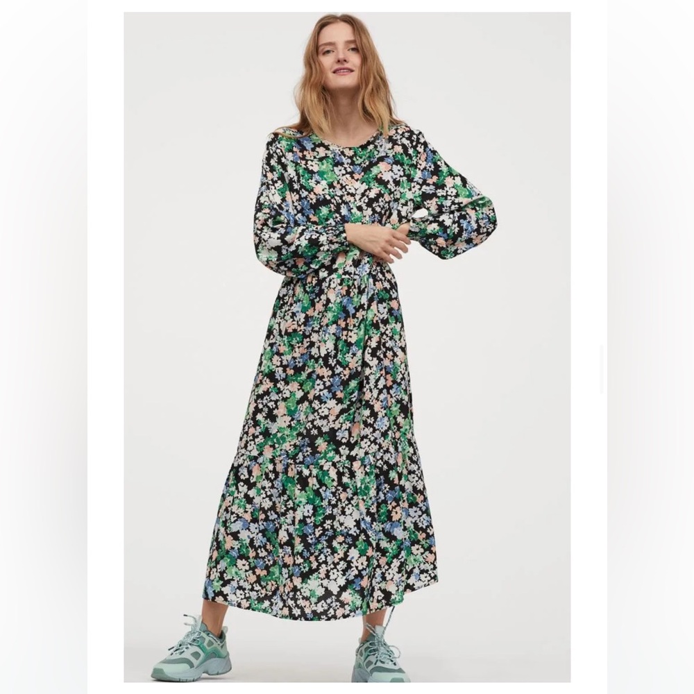 H&M Long Sleeve Floral Print Dress